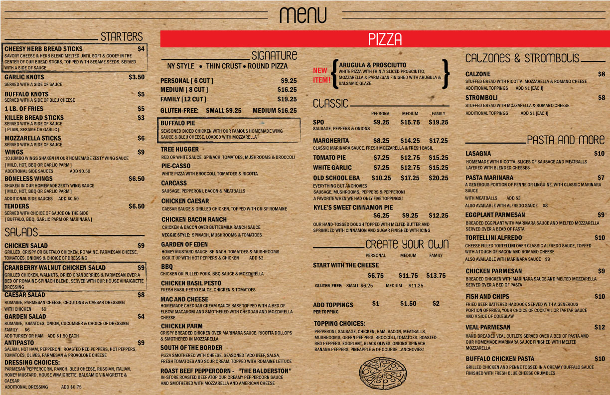 Menu Design by Parul for Pizza Works | Design #13264747