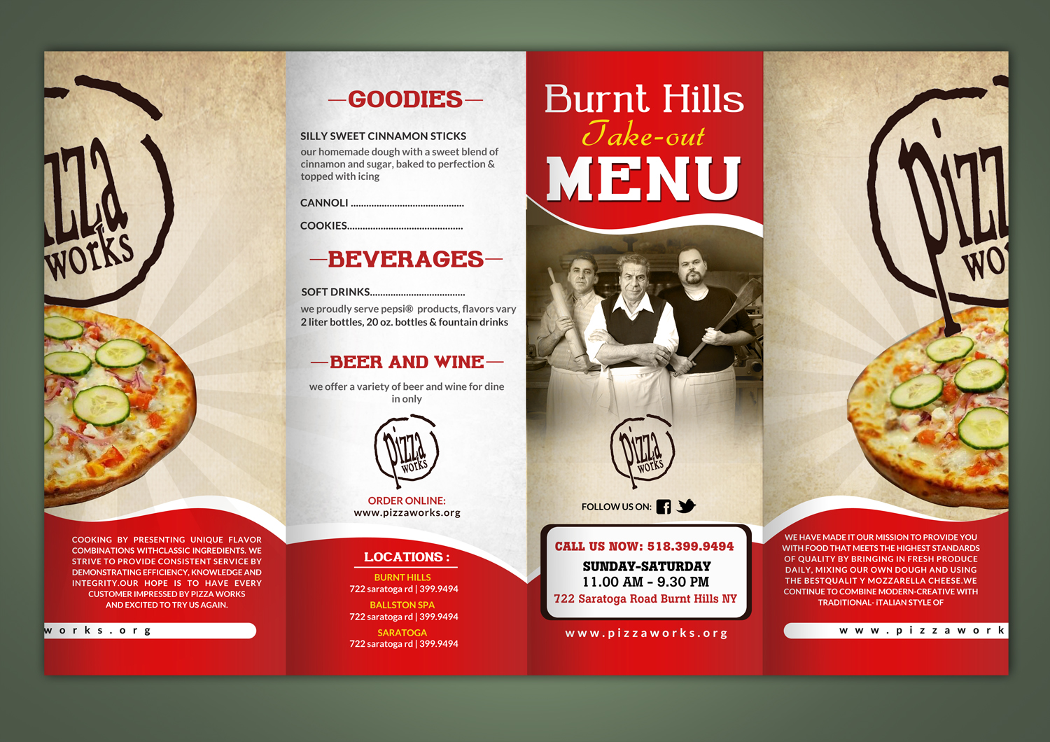 Menu Design by debdesign for Pizza Works | Design #13308510