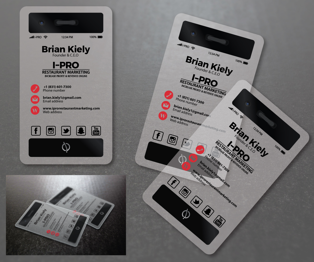 Business Card Design by M.Pirs for I-PRO Restaurant Marketing | Design #13225777