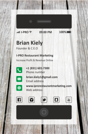 Design de Carte de Visite par SKYdesign pour I-PRO Restaurant Marketing | Design : #13218240