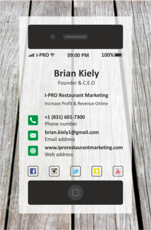 Design de Carte de Visite par SKYdesign pour I-PRO Restaurant Marketing | Design : #13225610