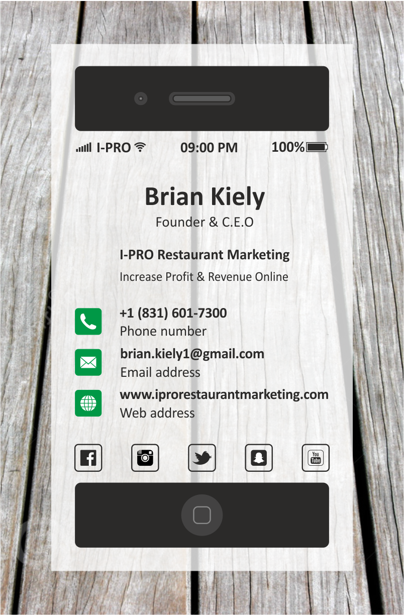 Business Card Design by SKYdesign for I-PRO Restaurant Marketing | Design #13225611