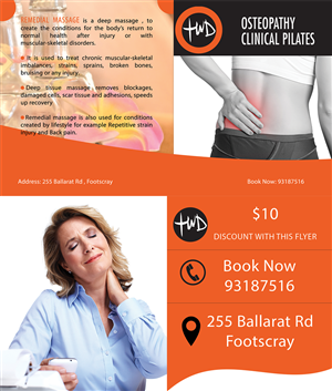 Effectively Manage Muscular Pain /with Remedial Massage  | Flyer Design by Adylhere
