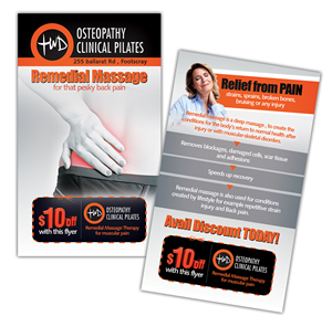 Effectively Manage Muscular Pain /with Remedial Massage  | Flyer Design by creationz2011