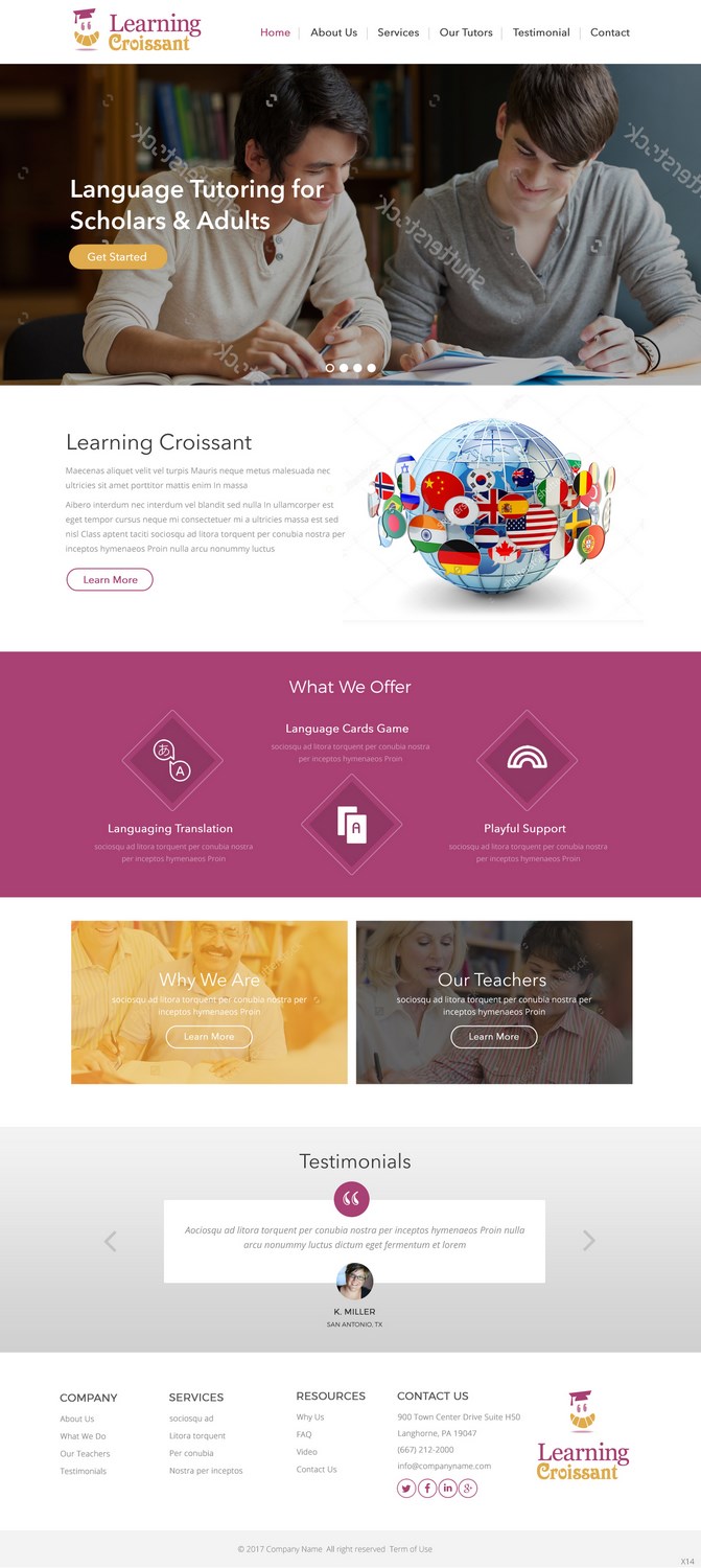 Web Design by pb for Learningcroissant | Design #13237428