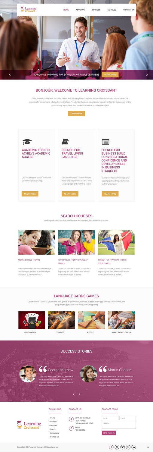 Web Design by pb for Learningcroissant | Design #13473423
