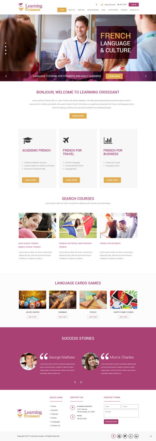 Web Design by pb for Learningcroissant | Design #13561133