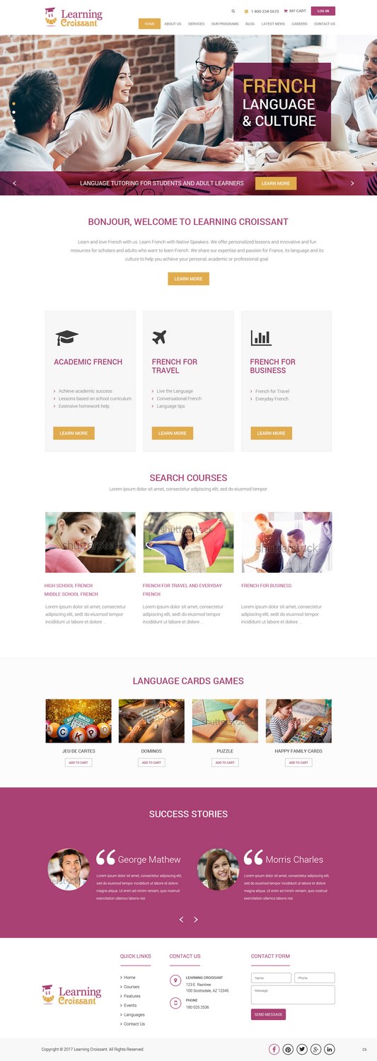 Web Design by pb for Learningcroissant | Design #13561134