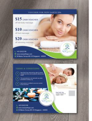 Postcard Design by alex989 for New Earth Spa | Design: #13312577