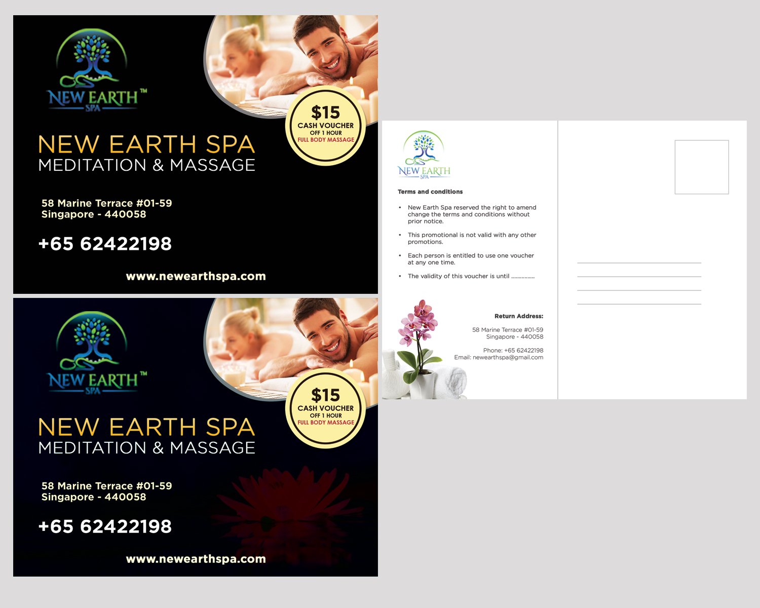 Postcard Design by LeonFX for New Earth Spa | Design #13321276