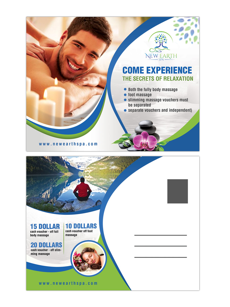 Postcard Design by debdesign for New Earth Spa | Design #13300584