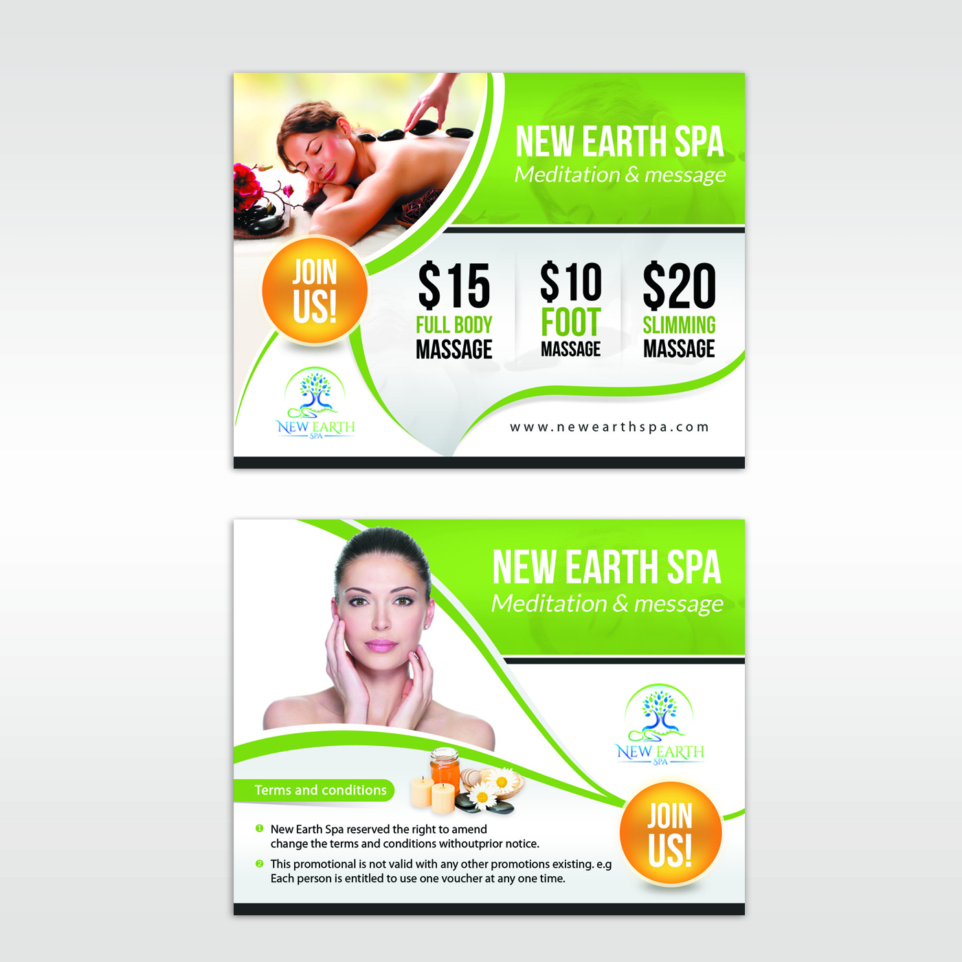 Postcard Design by debdesign for New Earth Spa | Design #13302641
