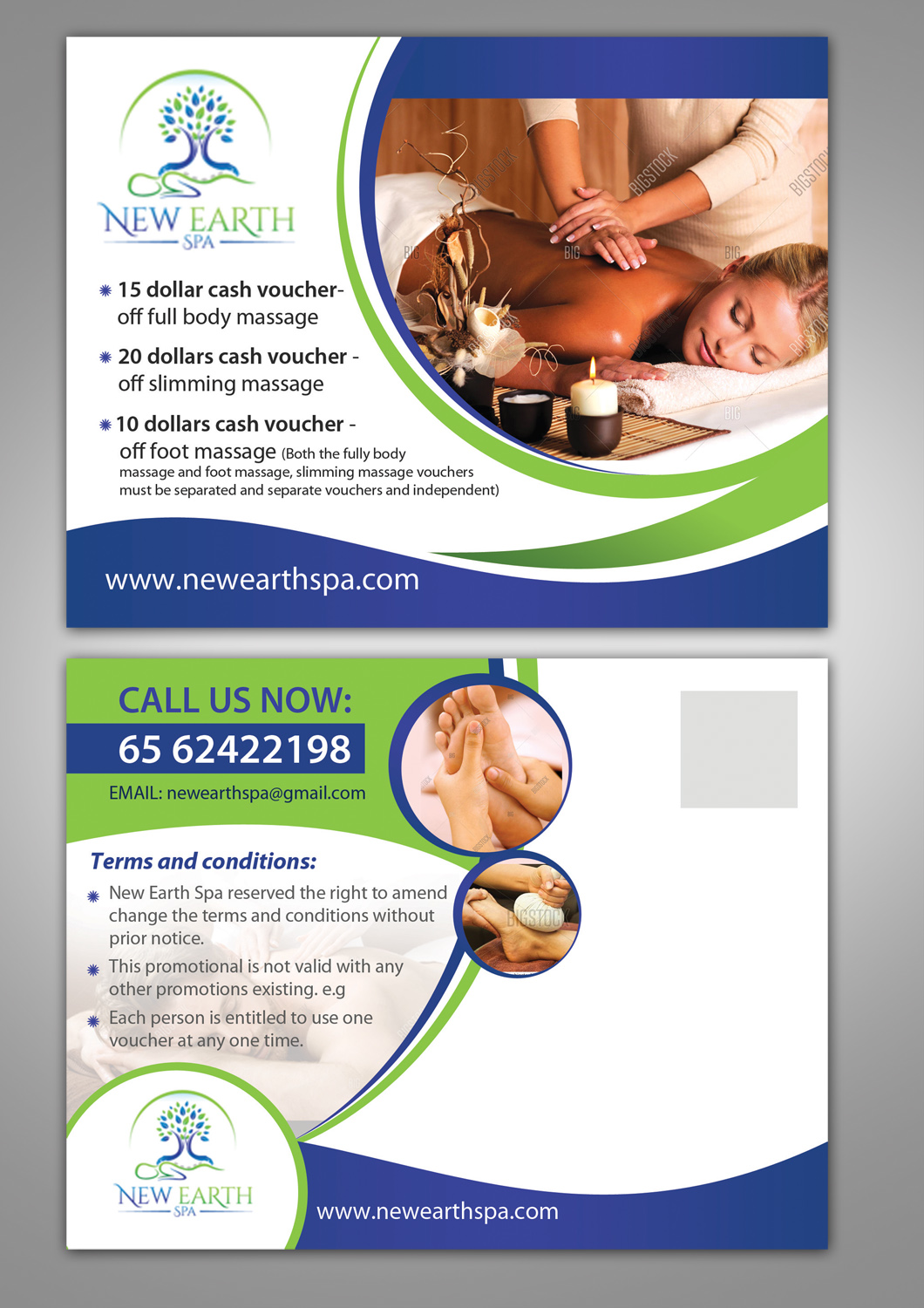 Postcard Design by debdesign for New Earth Spa | Design #13303005