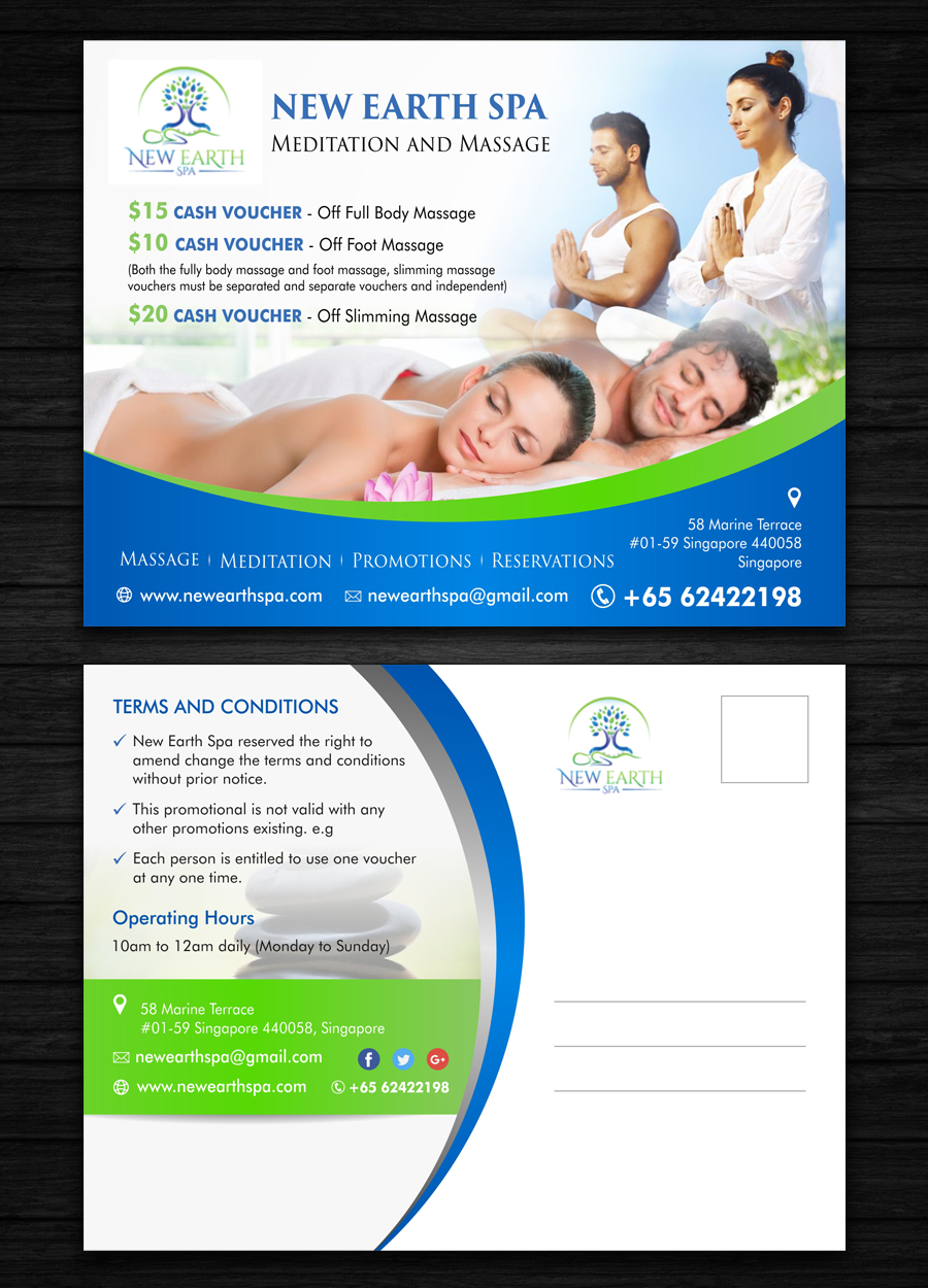 Diseño de Postal por OwnDesign para New Earth Spa | Diseño #13301984
