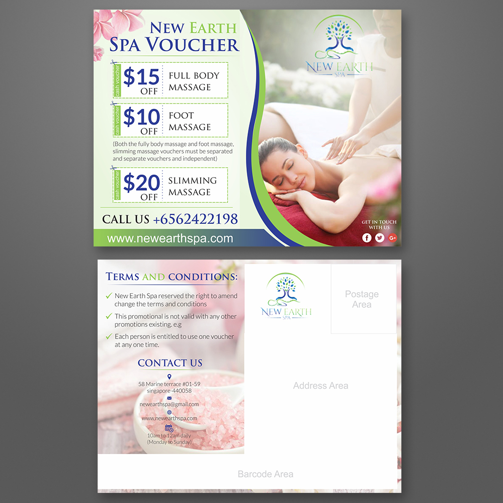 Design de Carte Postale par ecorokerz pour New Earth Spa | Design #13299347