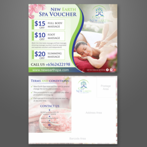 Postcard Design by ecorokerz for New Earth Spa | Design: #13299348