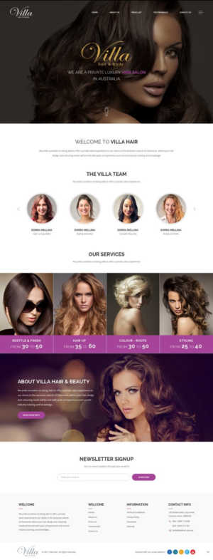 Web Design by pb for Villa Hair and Body | Design: #13237583