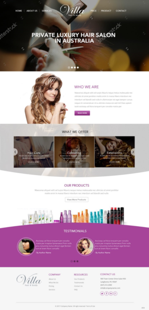 Web Design by pb for Villa Hair and Body | Design: #13237603