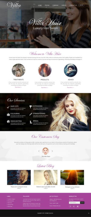 Web Design by pb for Villa Hair and Body | Design: #13237604