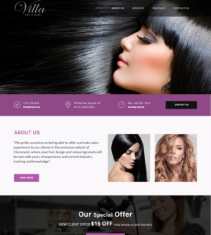 Diseño Web por ArunKoshti para Villa Hair and Body | Diseño #13232972