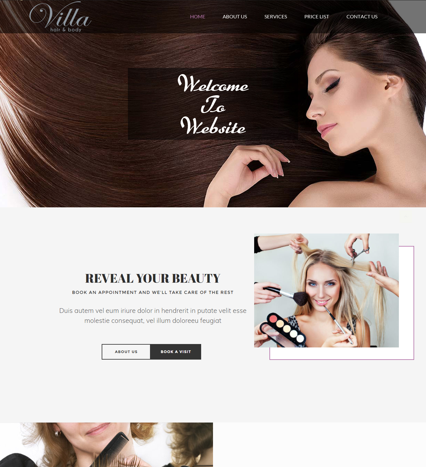 Web Design by ArunKoshti for Villa Hair and Body | Design #13233002