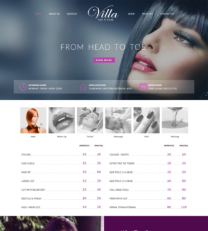 Diseño Web por ArunKoshti para Villa Hair and Body | Diseño: #13233820