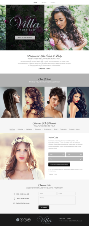 Web Design by rightway for Villa Hair and Body | Design: #13233630