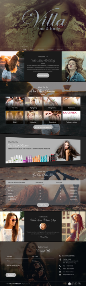 Web Design by rightway for Villa Hair and Body | Design: #13234327