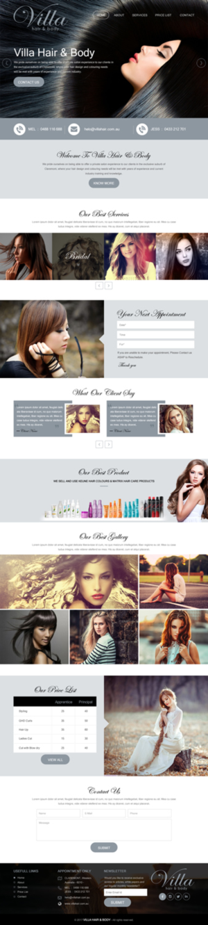 Diseño Web por rightway para Villa Hair and Body | Diseño: #13234328