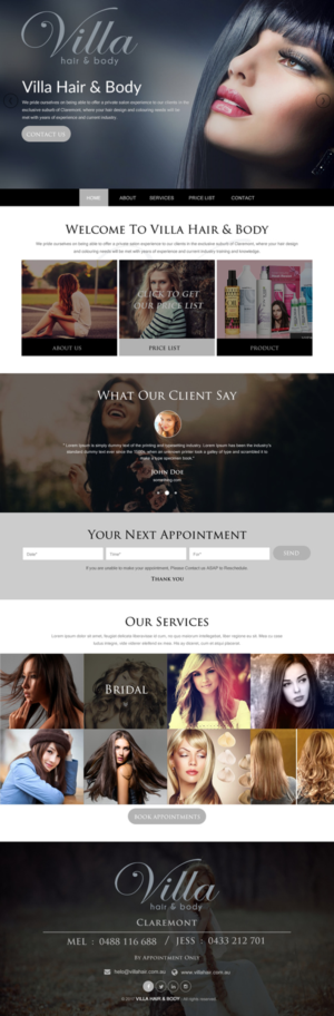 Web Design by rightway for Villa Hair and Body | Design: #13234330