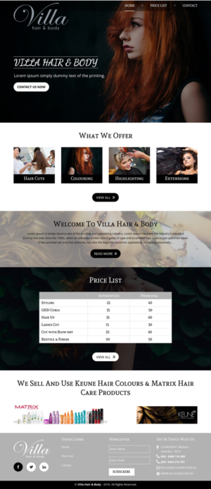 Web Design by rightway for Villa Hair and Body | Design: #13234331