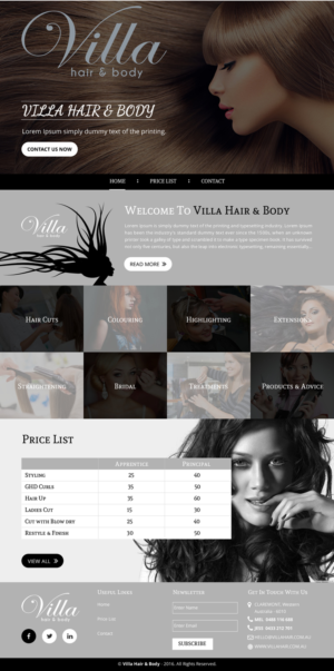 Diseño Web por rightway para Villa Hair and Body | Diseño: #13234338