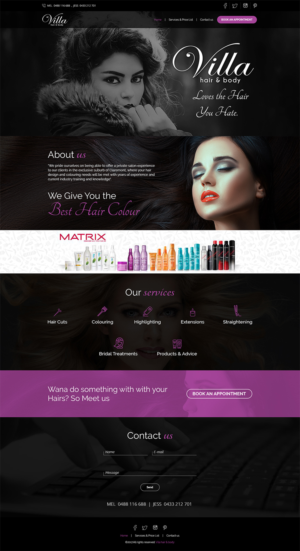 Web Design by Abdul Haseeb for Villa Hair and Body | Design: #13239758