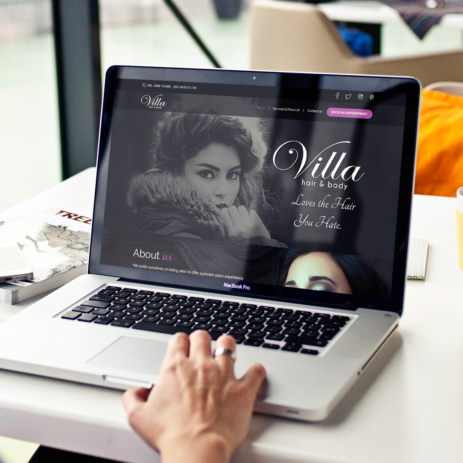 Web Design by Abdul Haseeb for Villa Hair and Body | Design #13239759