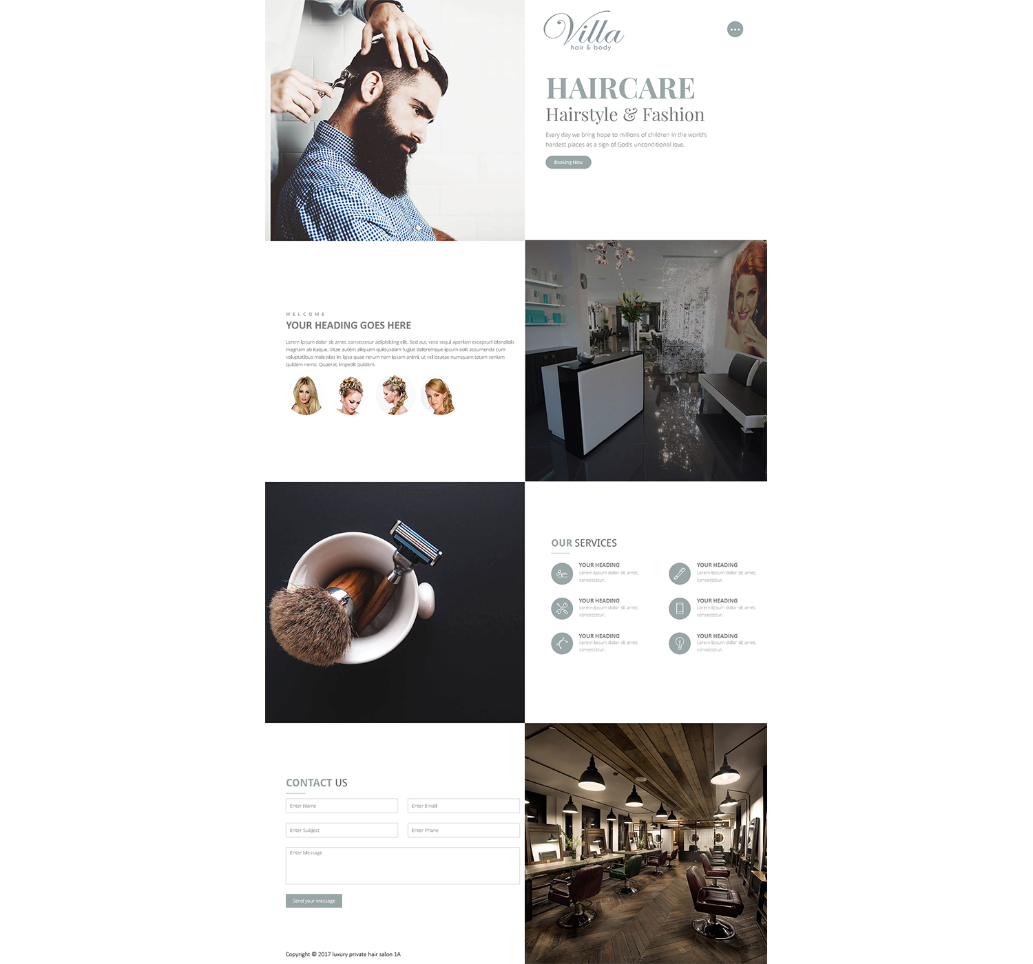 Web Design par Daniyal Hossain pour Villa Hair and Body | Design #13225282