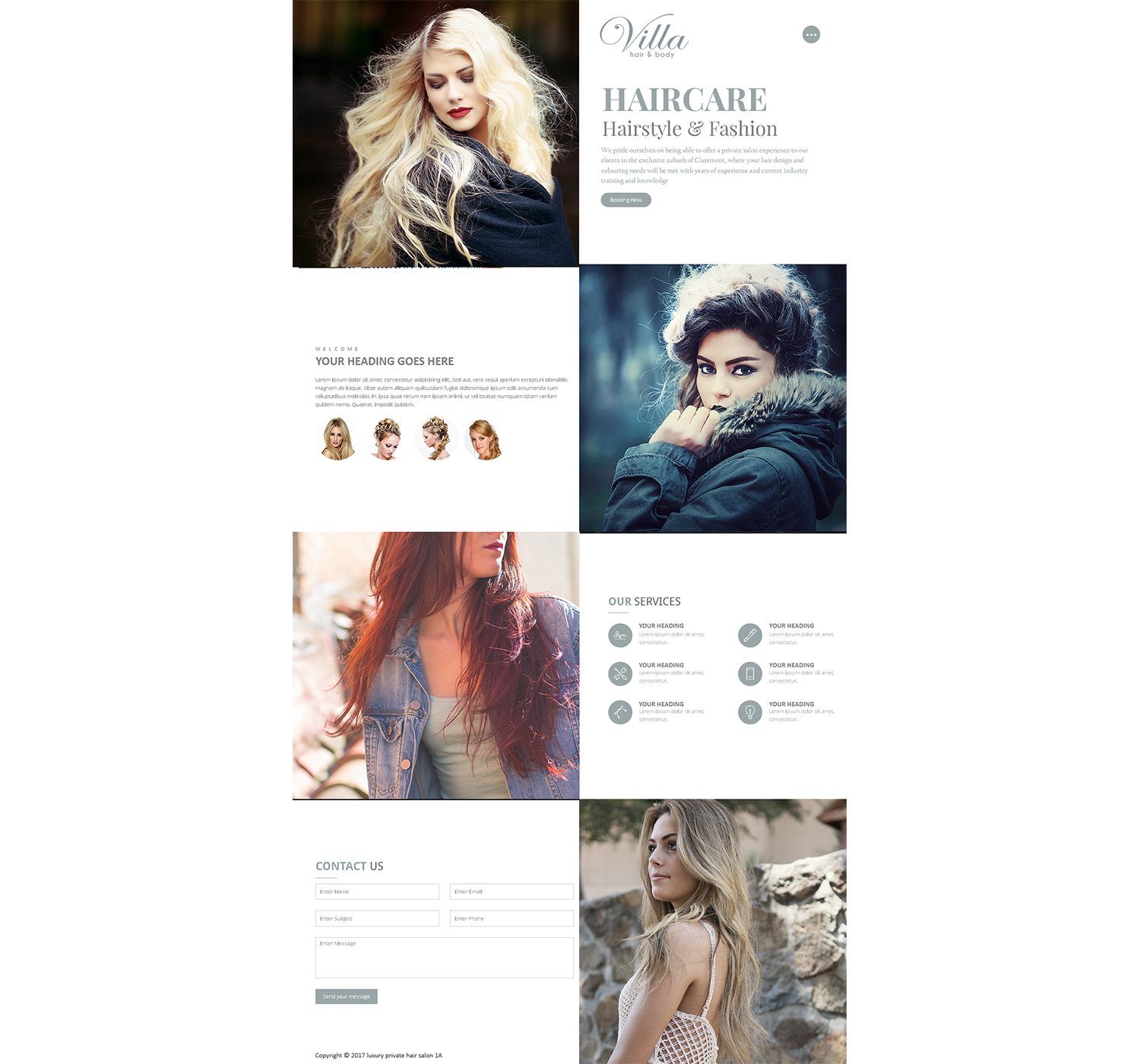 Web Design by Daniyal Hossain for Villa Hair and Body | Design #13239441