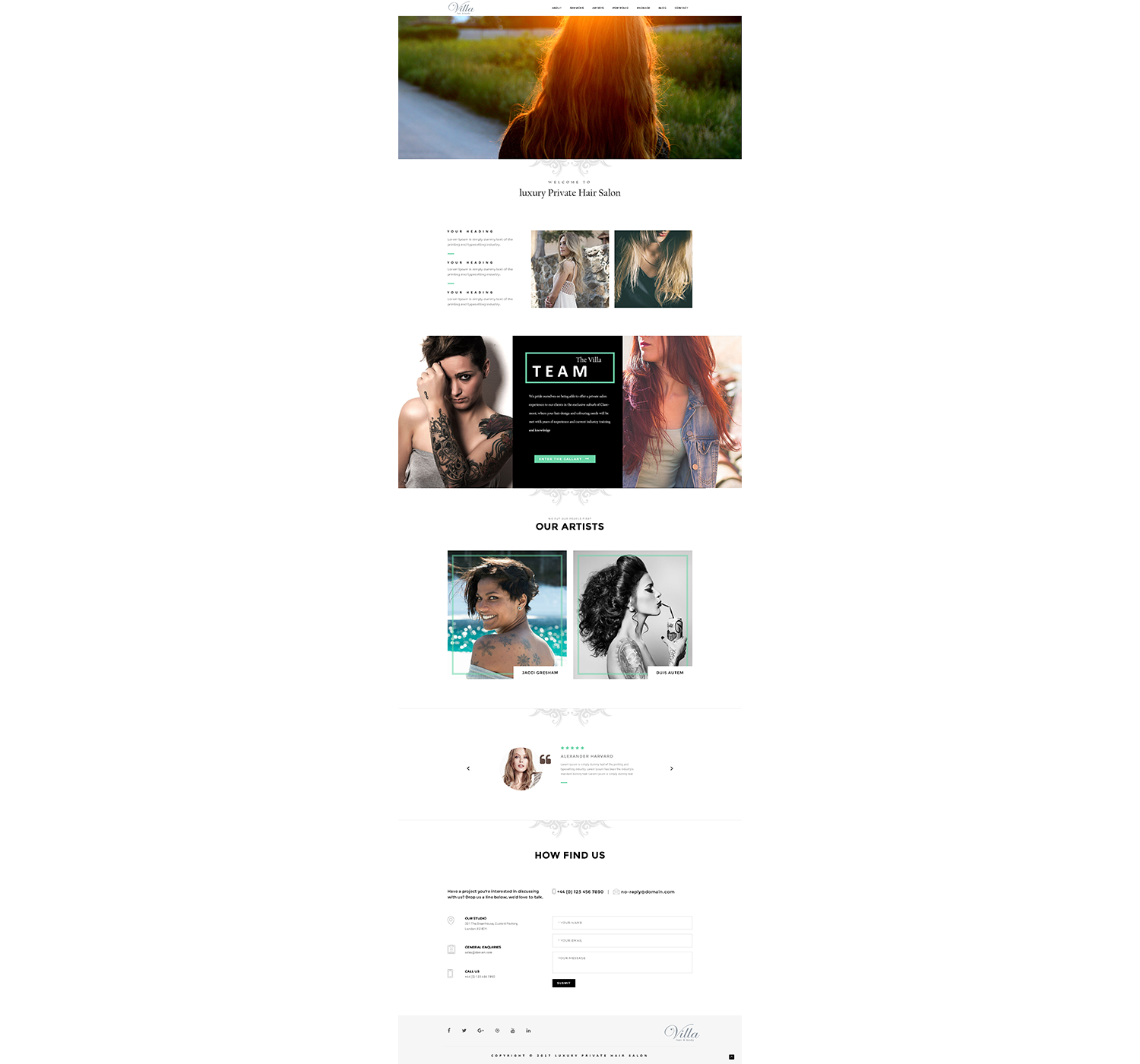 Web-Design von Daniyal Hossain für Villa Hair and Body | Design #13239675