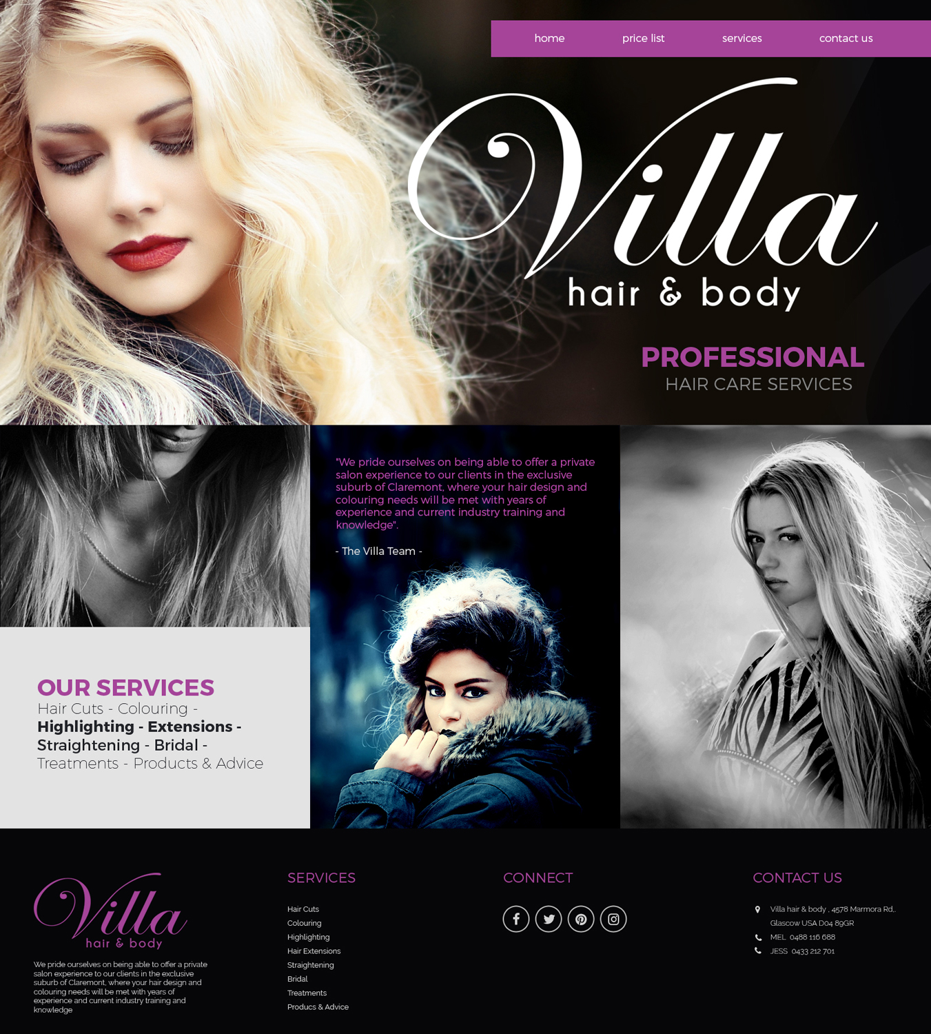 Web Design by jeckx2 for Villa Hair and Body | Design #13234290