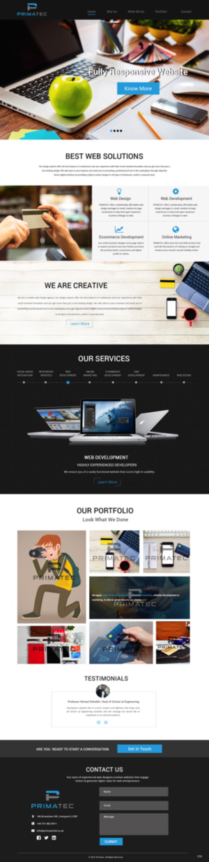 Web Design by pb for PrimaTec LTD. | Design: #13326847