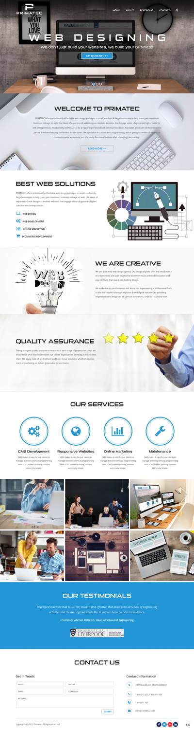 Web Design par pb pour PrimaTec LTD. | Design #13326849