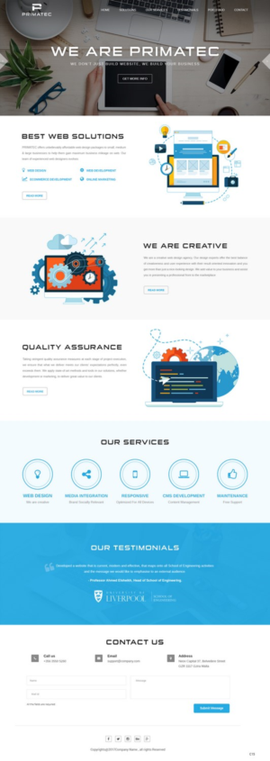 Web Design by pb for PrimaTec LTD. | Design: #13332331