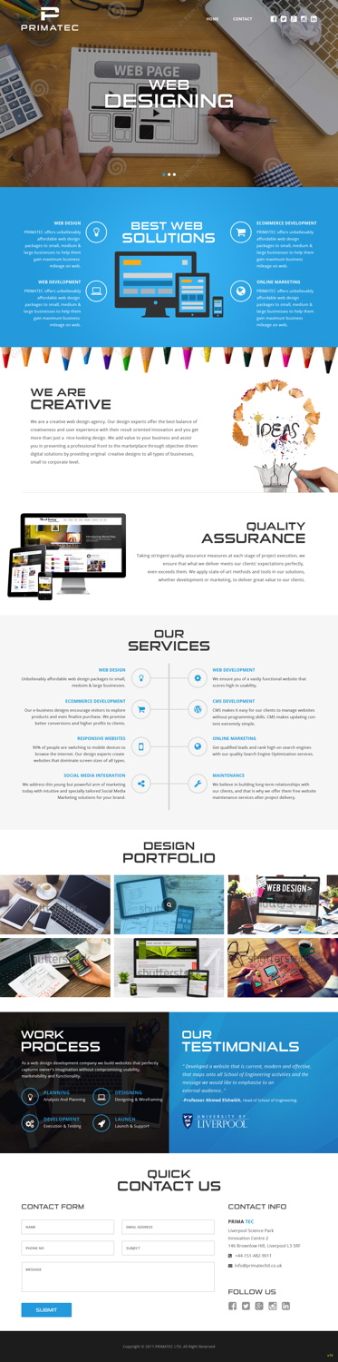 Web Design by pb for PrimaTec LTD. | Design #13332338