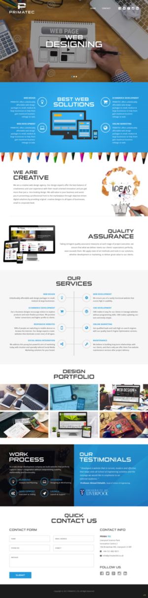 Web Design by pb for PrimaTec LTD. | Design: #13332338