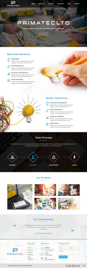 Web Design by pb for PrimaTec LTD. | Design: #13340883