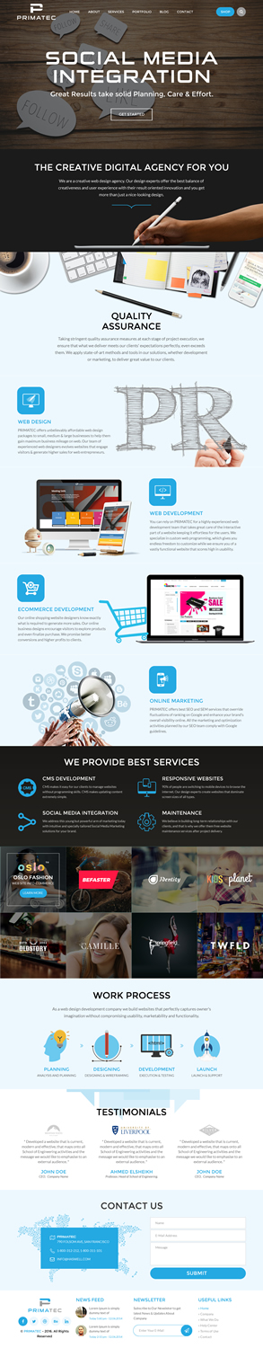 Web Design by rightway for PrimaTec LTD. | Design: #13332797