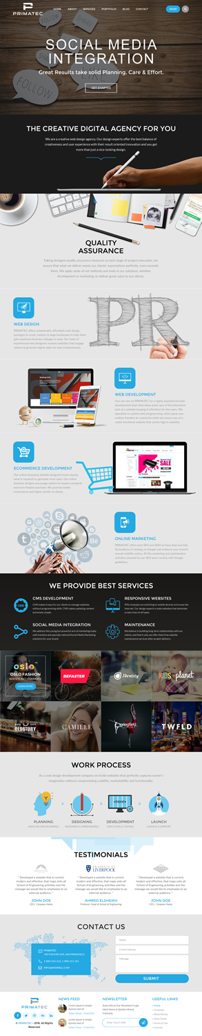 Web Design by rightway for PrimaTec LTD. | Design #13359447