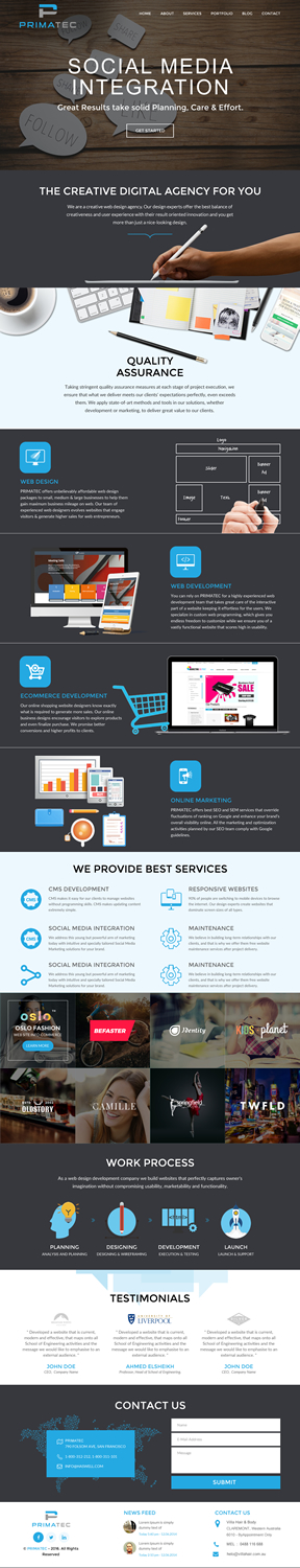 Web Design by rightway for PrimaTec LTD. | Design: #13369550