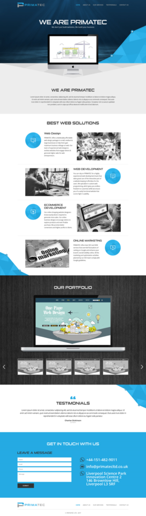 Web Design by Pentarts for PrimaTec LTD. | Design: #13328694
