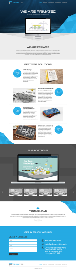 Web Design by Pentarts for PrimaTec LTD. | Design: #13331582