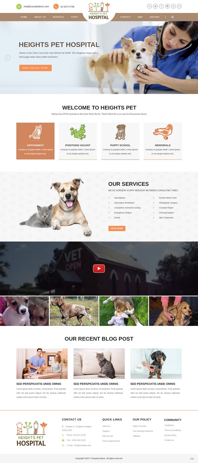 Web Design par pb pour Heights Pet Hospital | Design #13237366